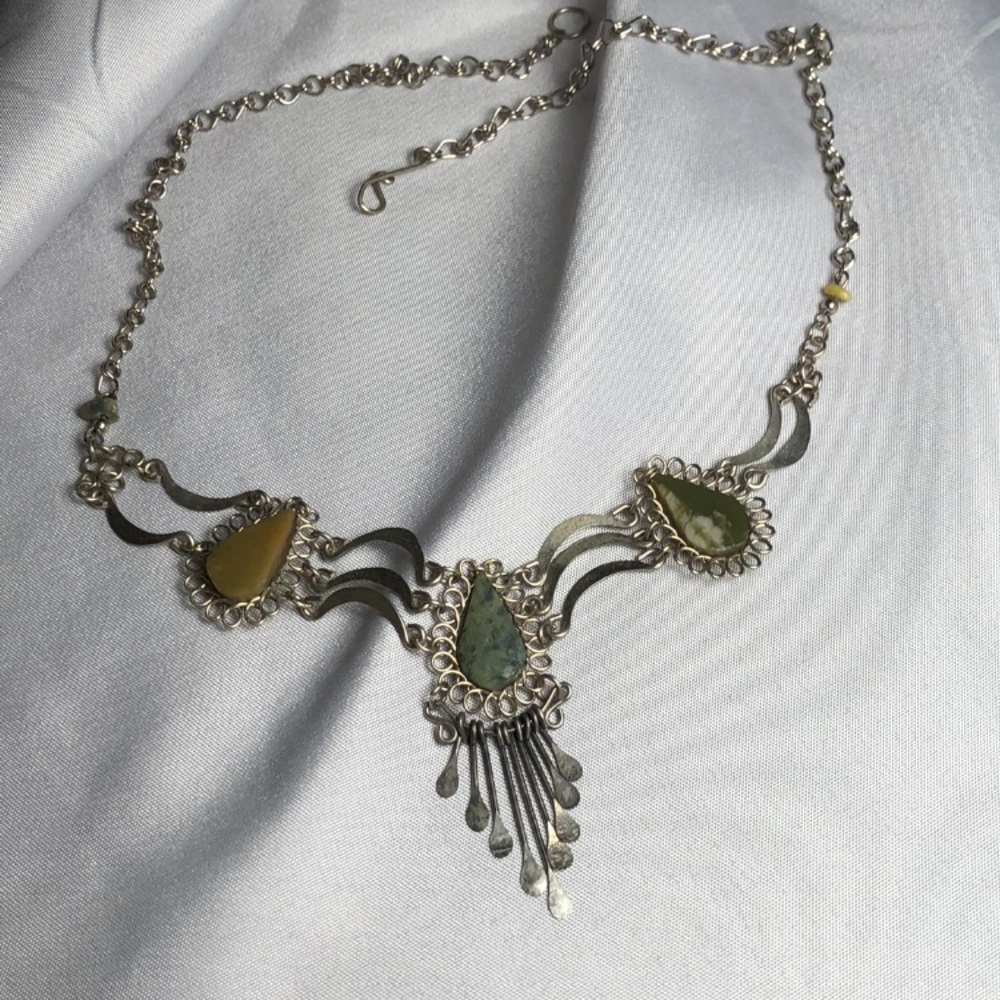 Silver and Jade Necklace